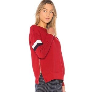 Sundry Vibrant Red Cotton Apparel with Zip Vents